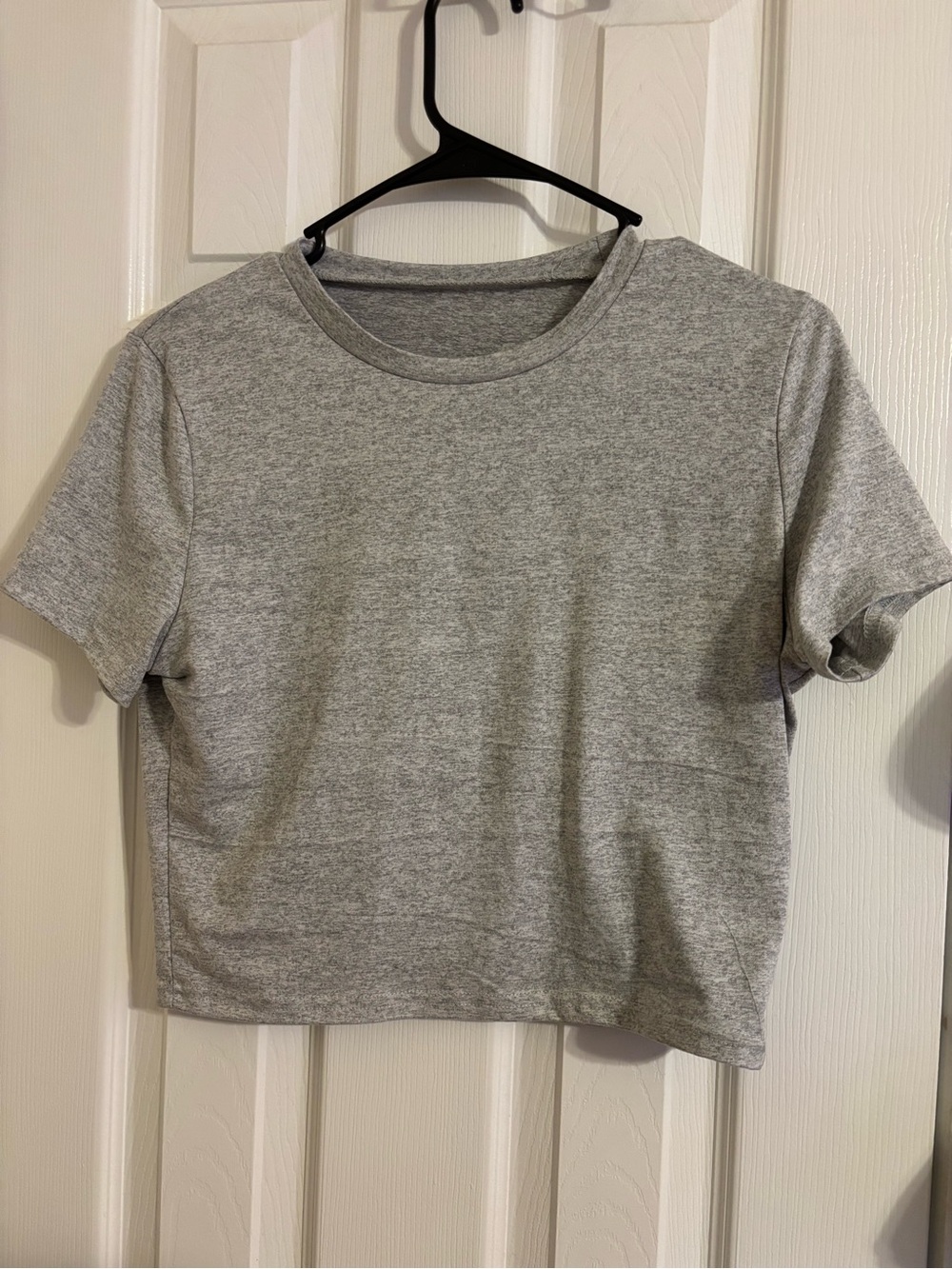 SHEIN Gray Heather Cropped Short Sleeve T-Shirt LARGE